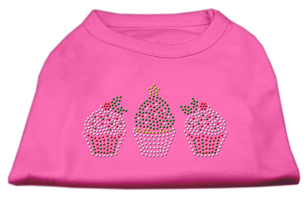 Christmas Cupcakes Rhinestone Shirt Bright Pink XXXL